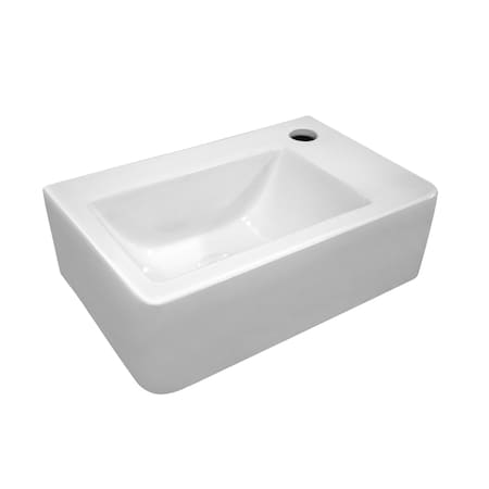 Whitehaus Small Wall Mount Basin W/ A Sgl Faucet Hole On The Right And Center Dr WH-1410